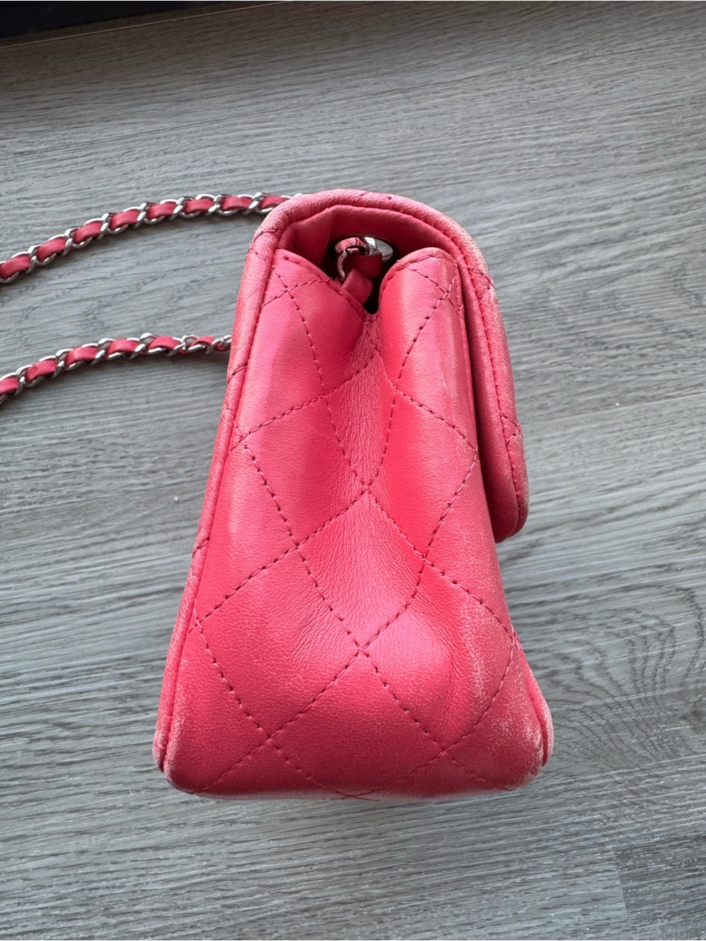 Chanel - Mini Square Flap Bag in Pink - Picture 6 of 14